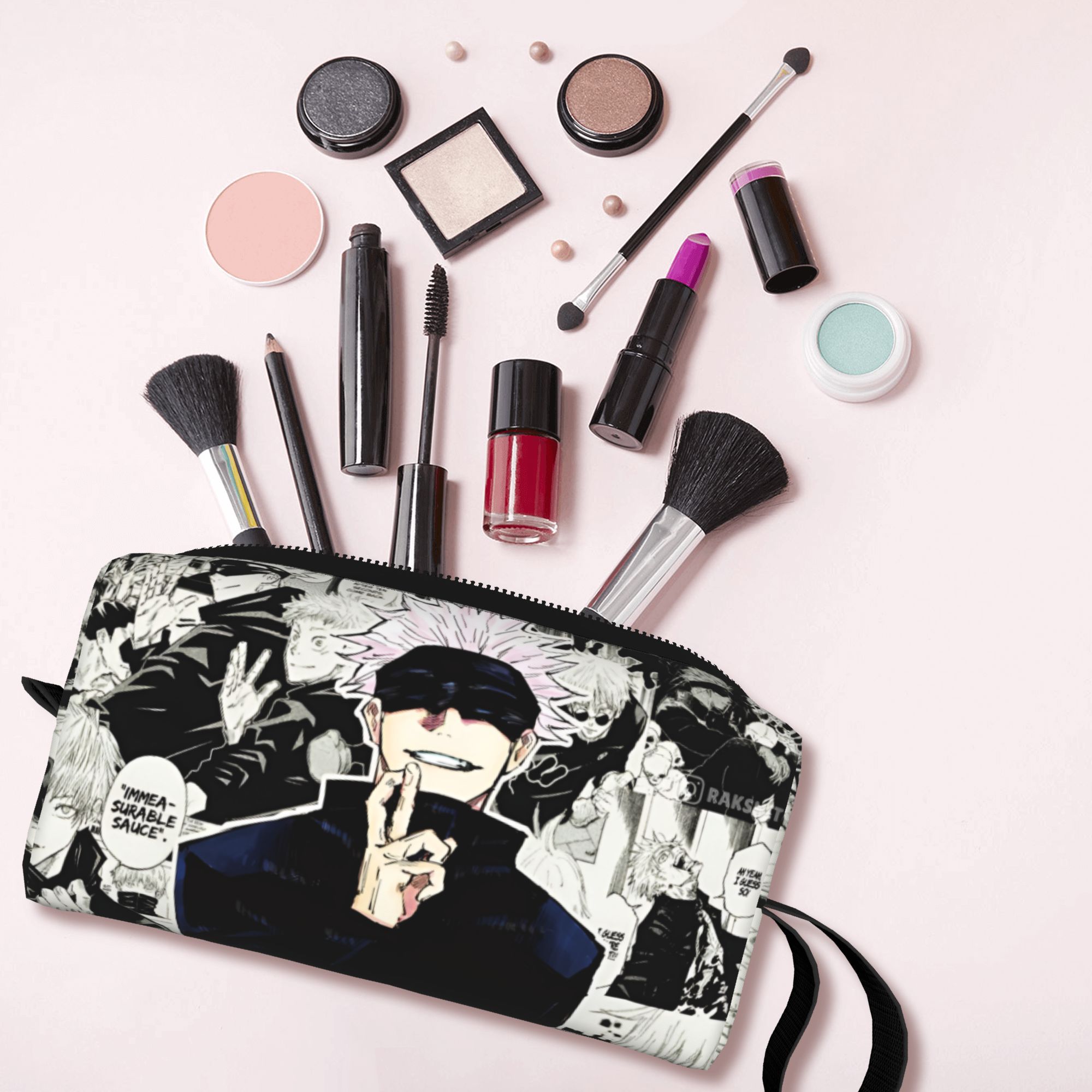 Travel Accessories Kit For Women - J-Jujutsus K-Kaisens トラベルコスメティックバッグ 女性用 原宿コミックアニメ メイクアップトイレタリーオーガナイザー
