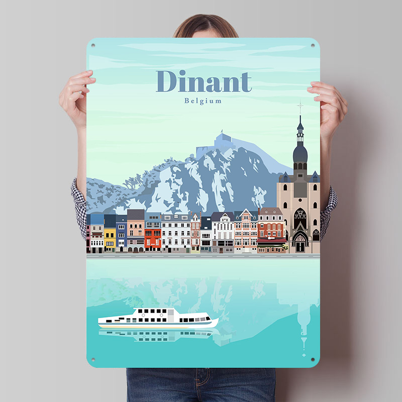 Travel Accessories For Europe - ディナンテへの旅行プリントポスターカスタマイズされたレトロな壁アートヴィンテージメタルブリキ看板家の寝室の装飾ルームアクセサリー用