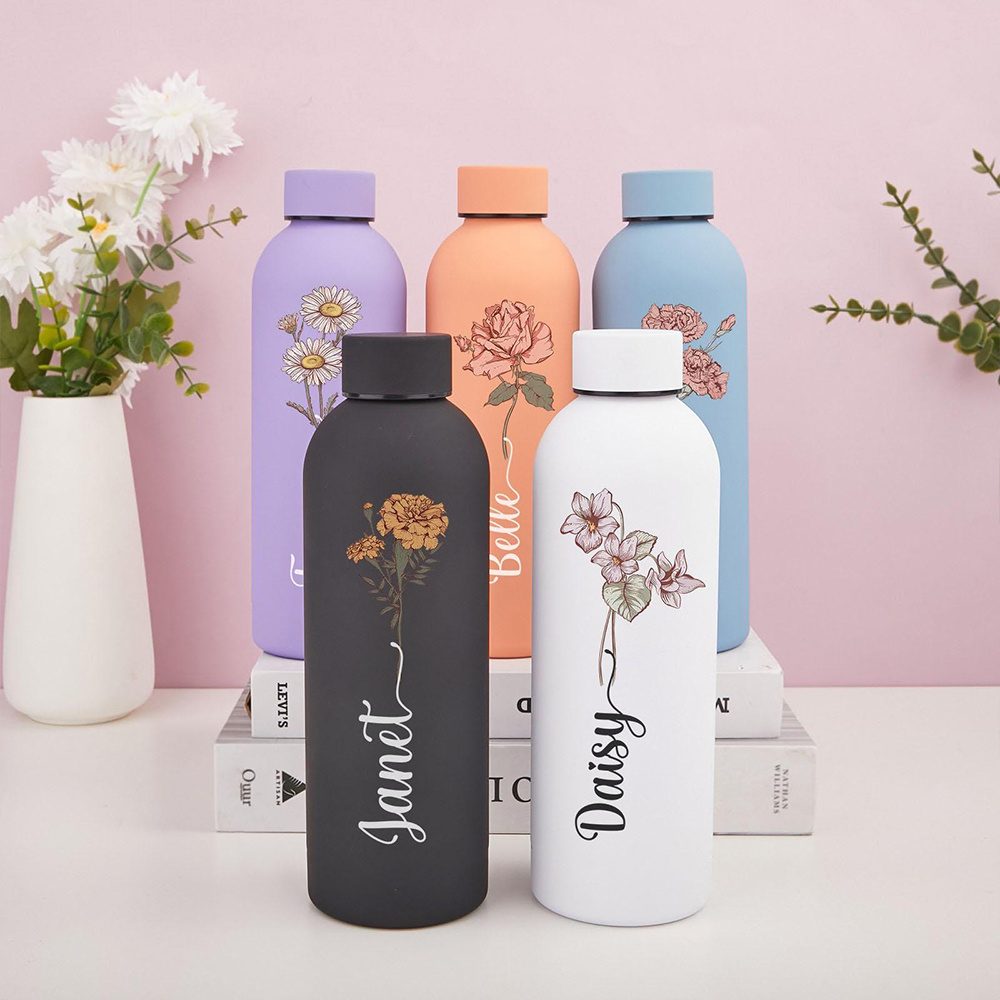 Travel Accessories Bottles - カスタマイズ可能な花柄ウォーターボトル、携帯用屋外スポーツ用断熱ボトル、アウトドアキャンプ、ハイキング、旅行に最適