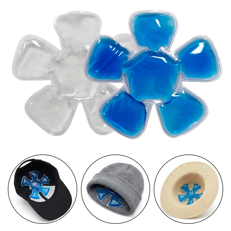 Travel Accessories Kit - ブルーの調節可能なPVCジェルアイスパック、再利用可能な冷却パッド、ヘルメットや帽子用、ポータブルトラベルコールドコンプレス、アウトドアアクセサリー