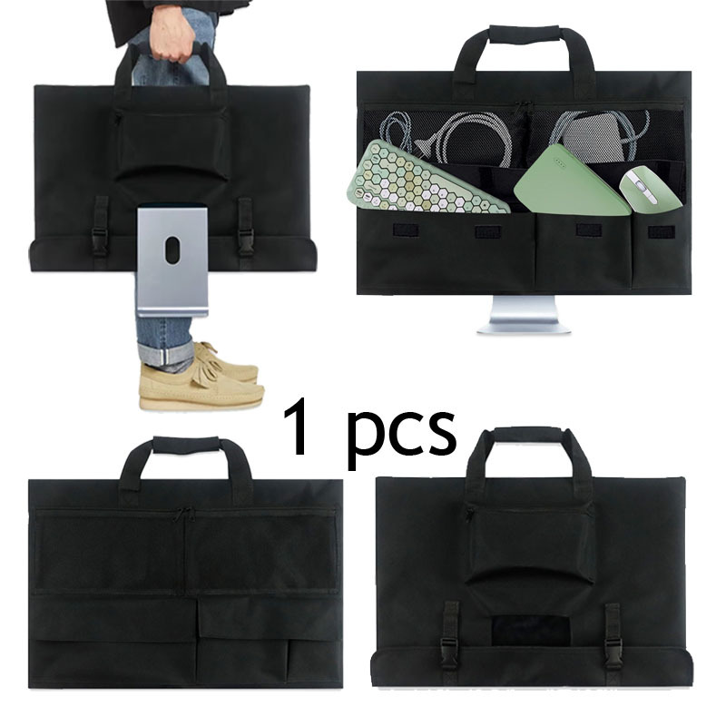 Travel Video Accessories - 1 個保護収納袋コンピュータモニターコンピュータデスクトップダストカバー防塵保護ポータブル旅行キャリングバッグハンドバッグ