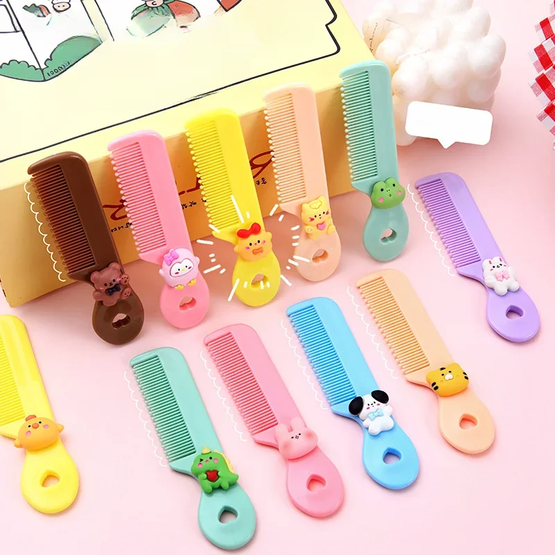 Travel Accessories For 10 Year Old Girl - 赤ちゃんと女の子のための丸い歯のブラシ,動物の絵が描かれたヘアブラシ,ミニポケット付きの屋外旅行アクセサリー