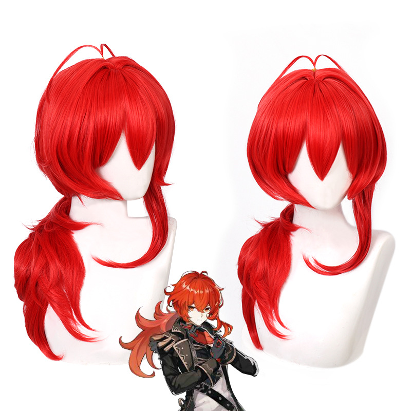 Travel Accessories Men - 原神 ディルク コスプレウィッグ 旅人 ロードドーン ワイナリーの貴族