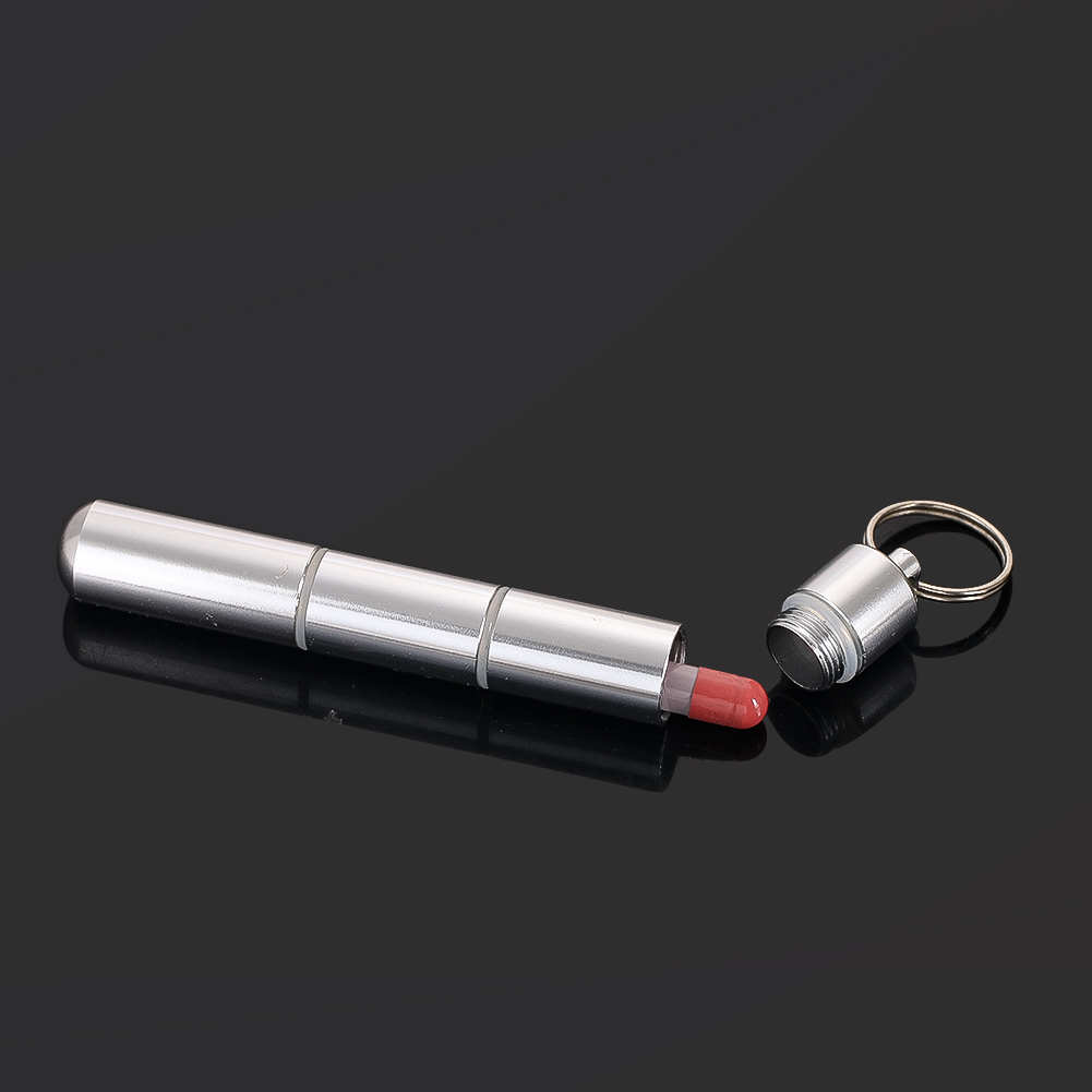 Travel Accessories For Europe - ステンレス鋼キーホルダーカプセル防水ピルホルダーポータブル旅行薬ケース緊急現金コンテナ屋外アクセサリー