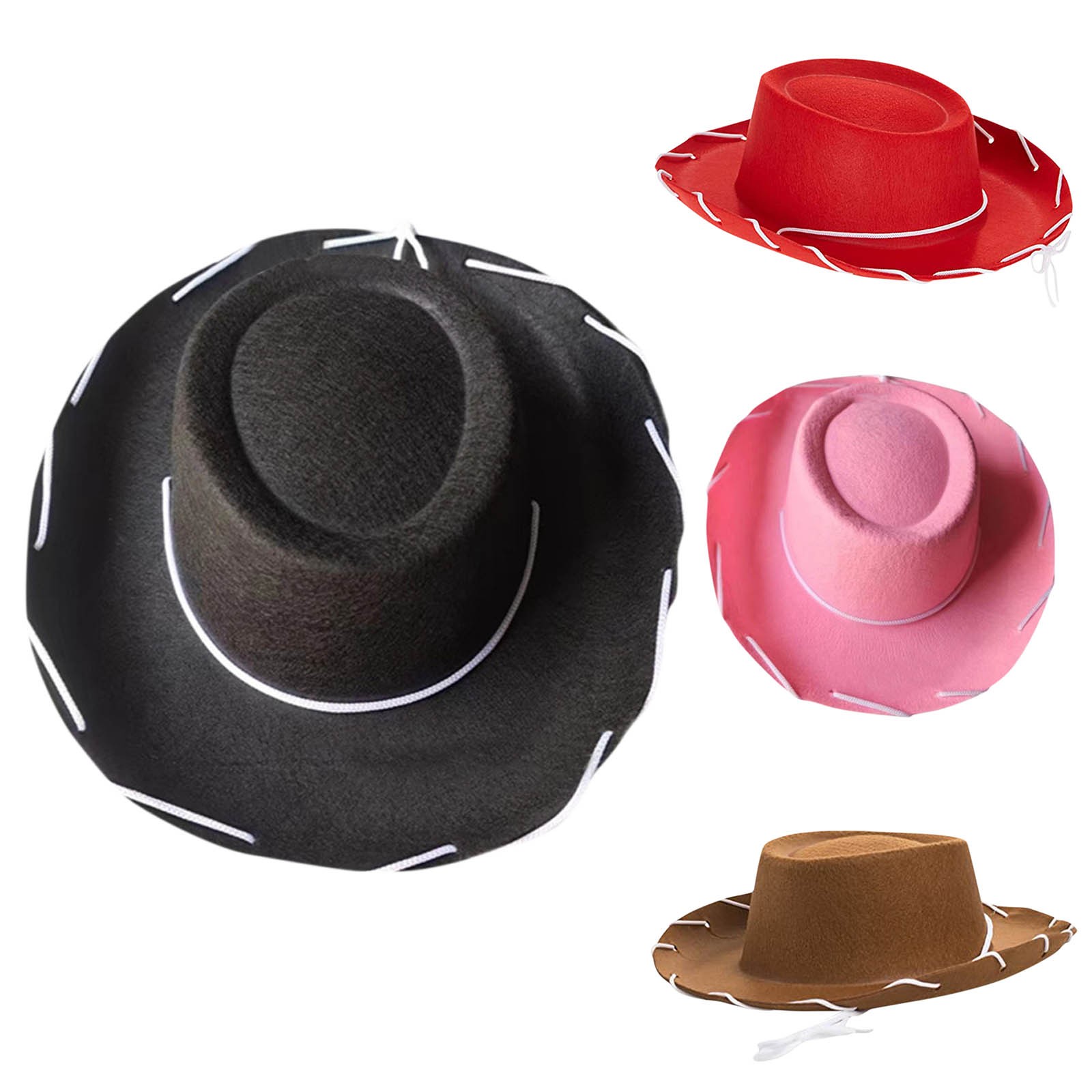 Travel Accessories Teens - キッズカウボーイハット クラシックウエスタンカウガールフェルトソンブレロ 調節可能なあごストラップ付き 幼児パーティーコスチュームアクセサリー 男の子 女の子用