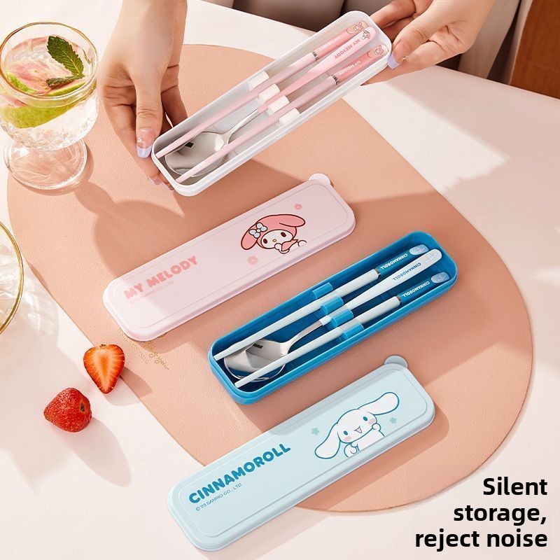 Travel Accessories Teens - かわいい漫画風カワイイ スカルボウ ポータブルカトラリーセット ステンレス製トラベル食器セット 女性、ティーン、ファンへのギフト 日常使いに