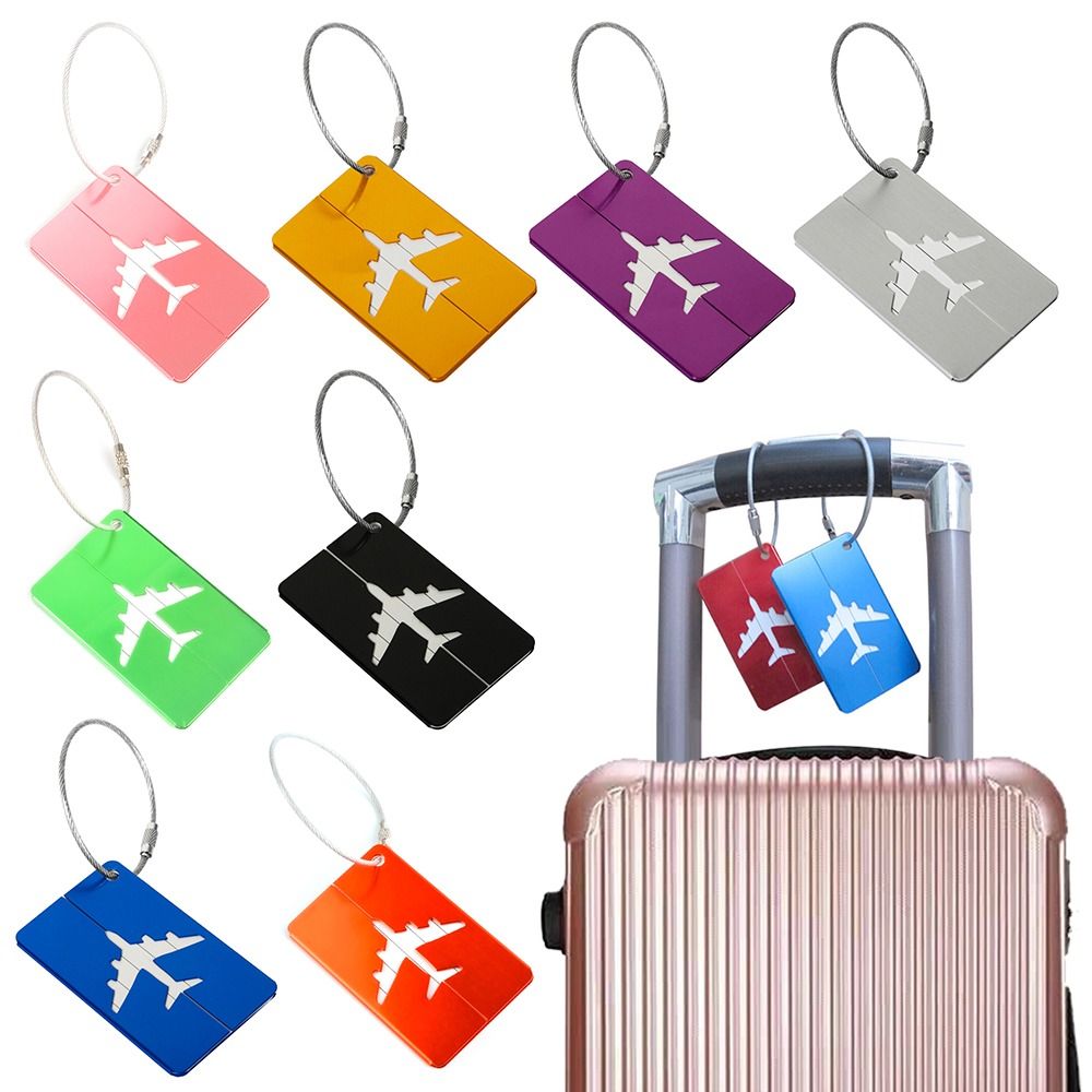 Travel Accessories For Europe - トラベルバッグ用の再利用可能なアルミニウム製ラゲッジタグ,収納用,食品用,旅行用,ロープ付き