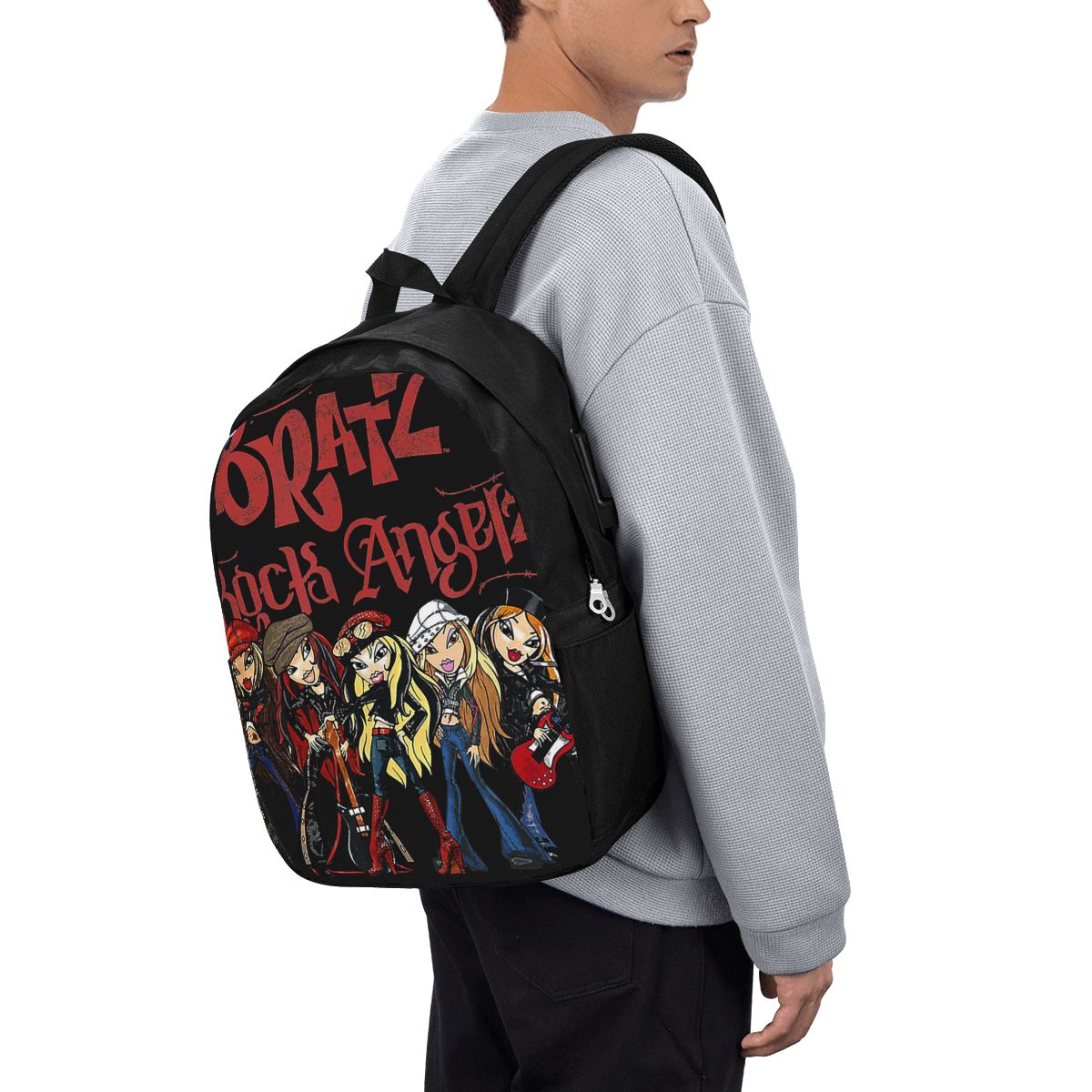 Travel Accessories Men - Bratz Rock Angelz グループショットバックパック旅行ノートブックバッグコンピュータ大学生スクールバッグラップトップショルダーバッグ男性女性用