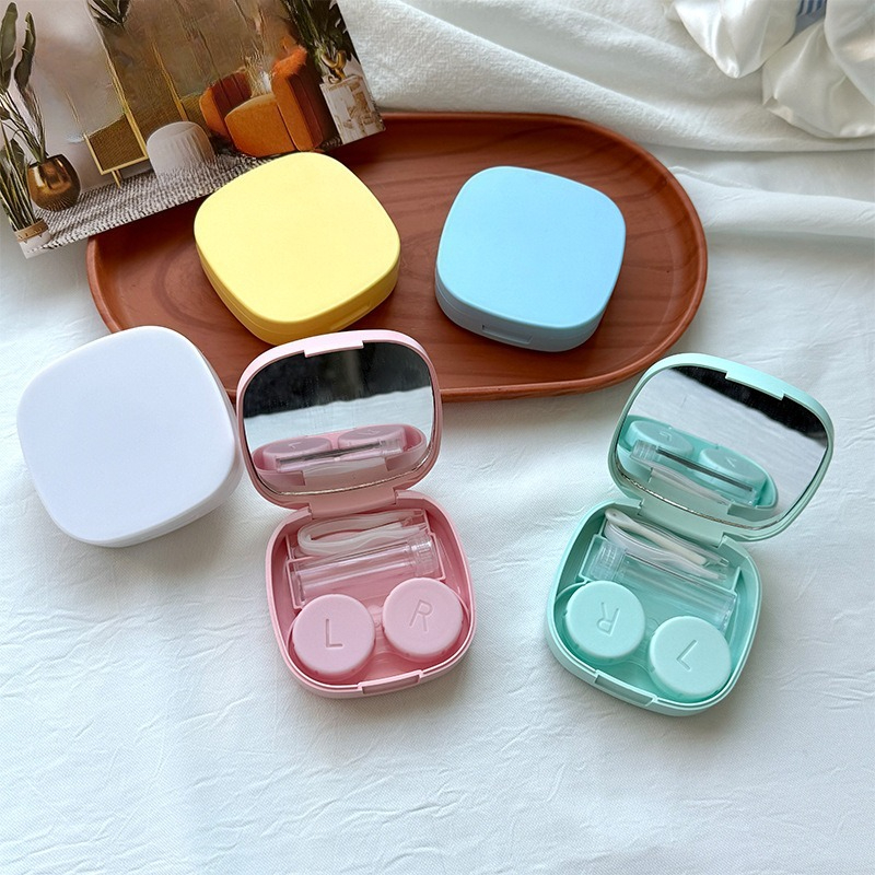 1個入り ミニスクエアコンタクトレンズケース ミラー付き 女 - Travel Video Accessories のレビューと価格
