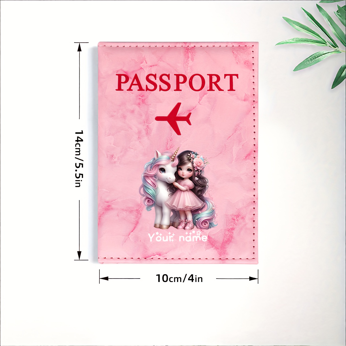 ユニコーンガールパターン PU パスポートホルダー ゴールデ - Travel Accessories For Europe のレビューと価格