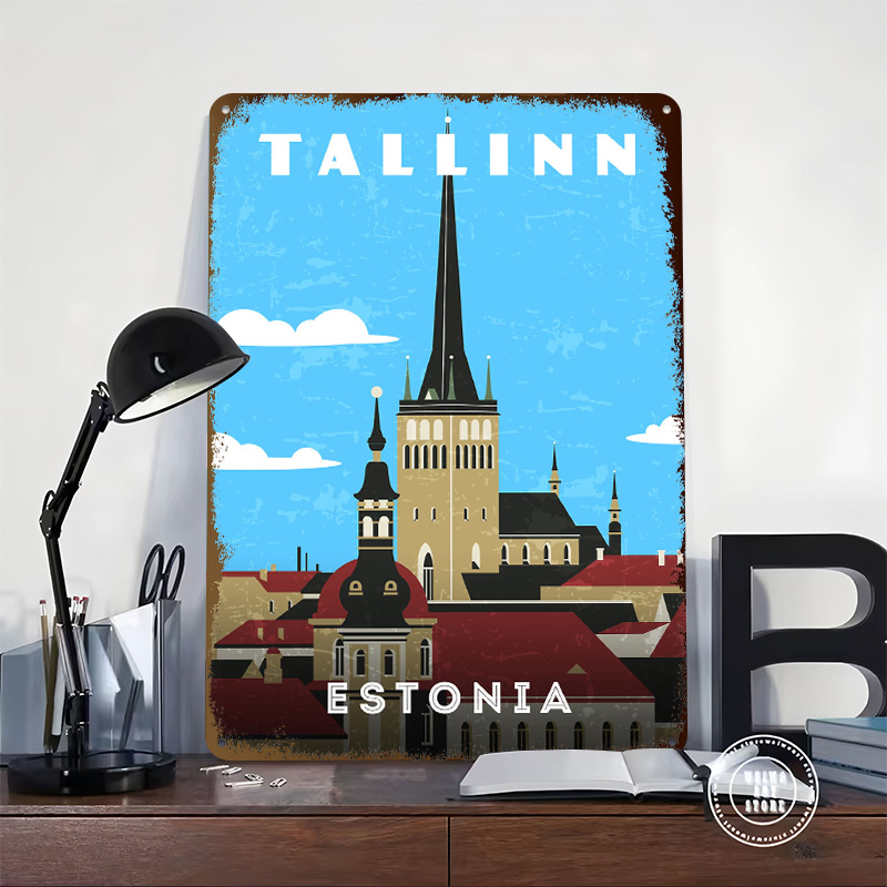 エストニアレトロ旅行ポスターカスタマイズされたヴィンテージメ - Travel Accessories For Europe のレビューと価格