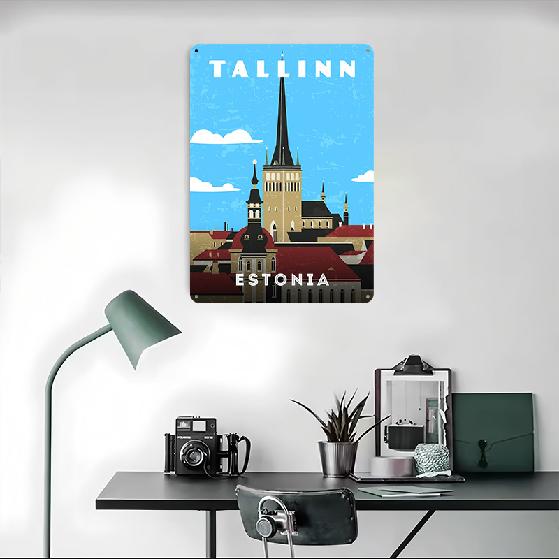 エストニアレトロ旅行ポスターカスタマイズされたヴィンテージメ - Travel Accessories For Europe のレビューと価格