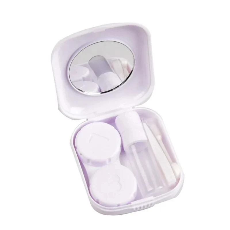 1 個ミニスクエアコンタクトレンズケース女性用ミラー付きカラ - Travel Accessories Kit For Women のレビューと価格
