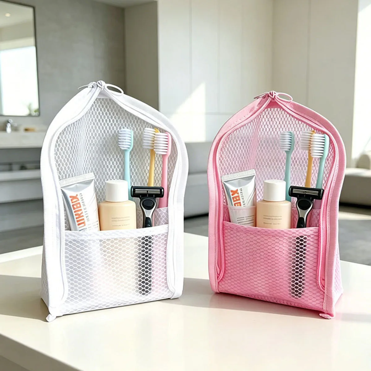 旅行用メッシュ製トイレタリーバッグ - 通気性・速乾性・防カ - Travel Accessories Organizer Case のレビューと価格