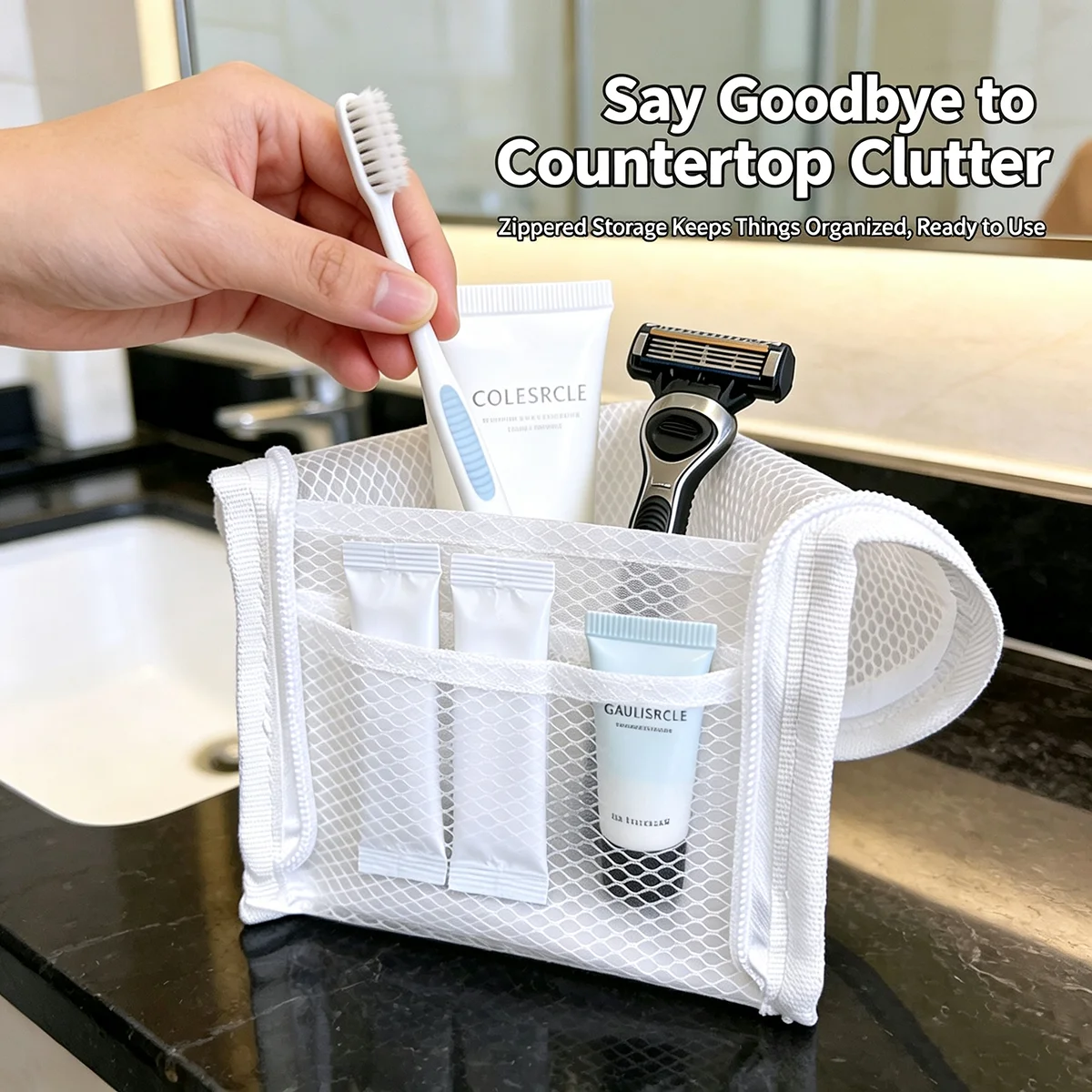 旅行用メッシュ製トイレタリーバッグ - 通気性・速乾性・防カ - Travel Accessories Organizer Case のレビューと価格