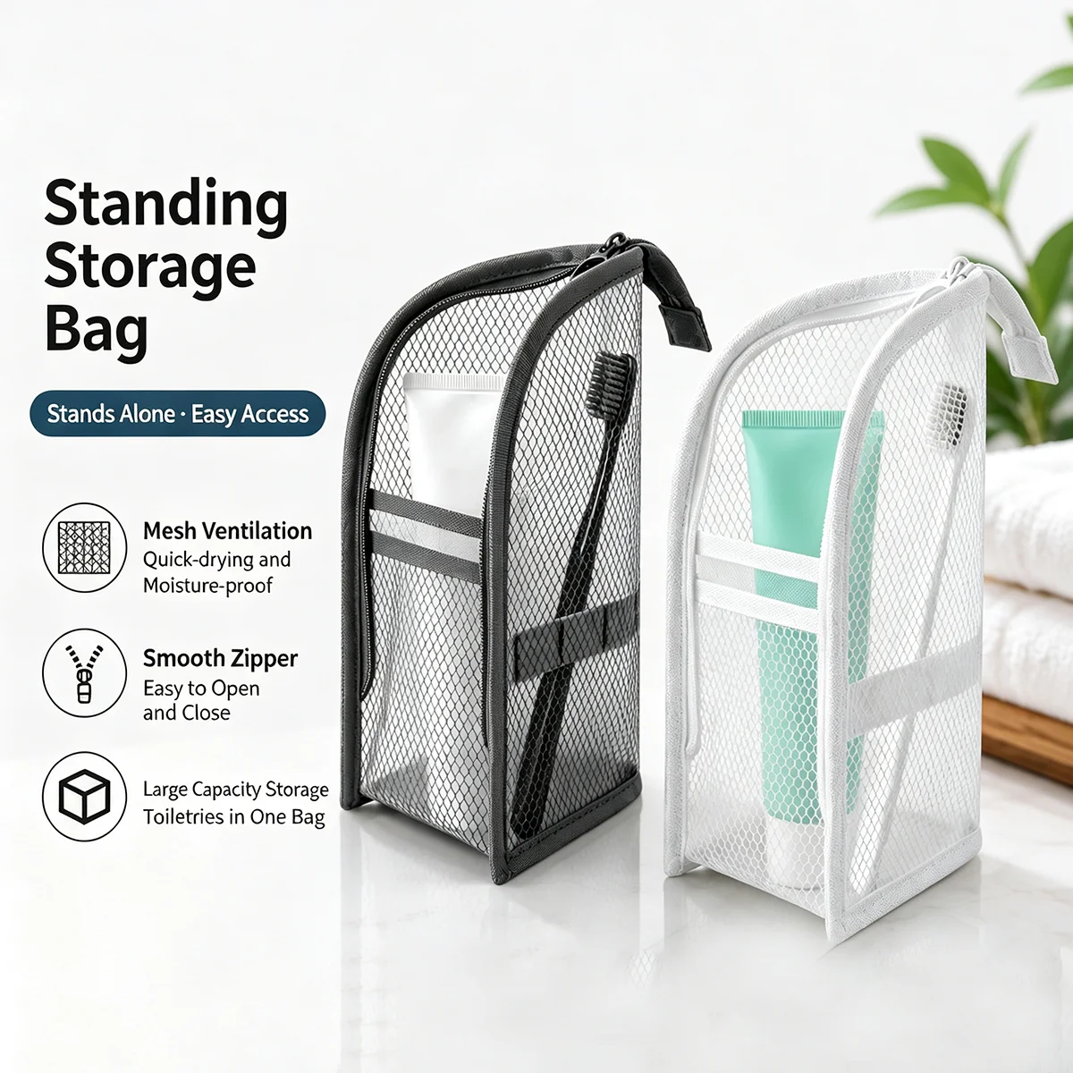 旅行用メッシュ製トイレタリーバッグ - 通気性・速乾性・防カ - Travel Accessories Organizer Case のレビューと価格