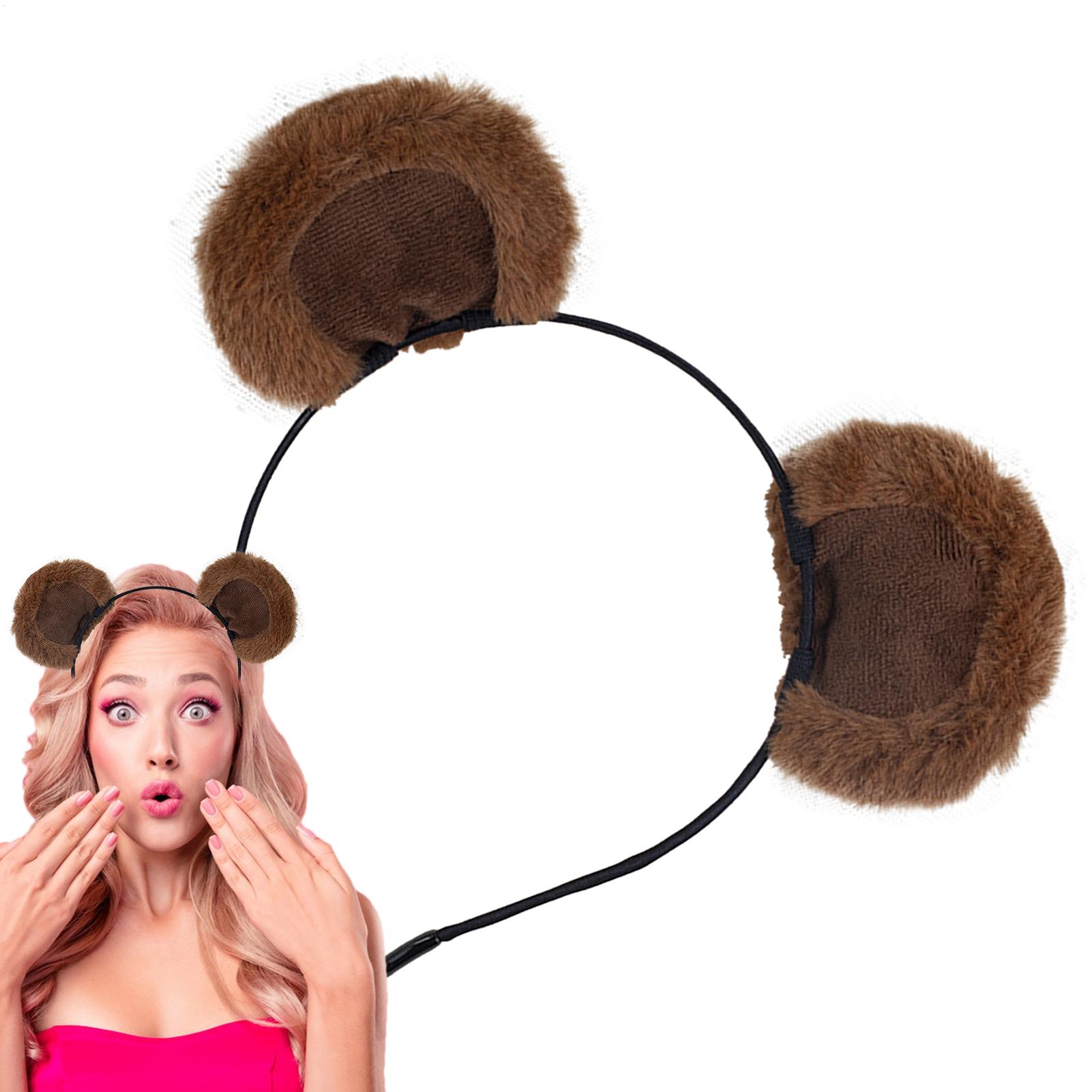 ぬいぐるみクマ耳ヘッドバンドソフトシマリス耳ヘッドバンド女の - Travel Accessories For 4 Year Old のレビューと価格