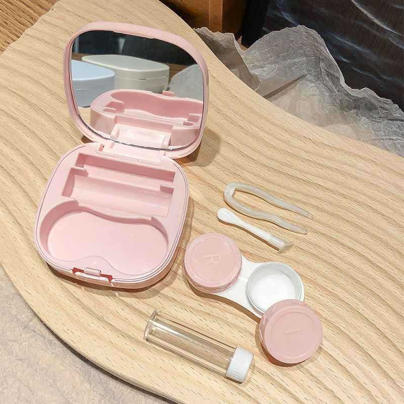 女性用ミラー付きミニスクエアコンタクトレンズケース1個、カラ - Travel Video Accessories のレビューと価格