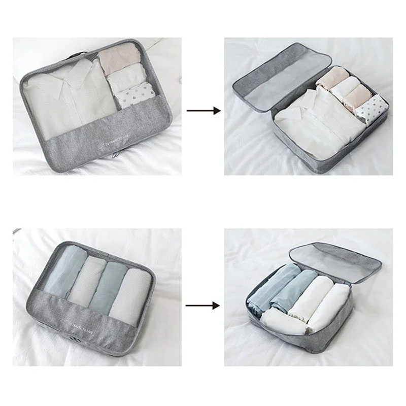 7ピース旅行用パッキングキューブセット 男女兼用 防水荷物整 - Travel Accessories Kit For Women のレビューと価格