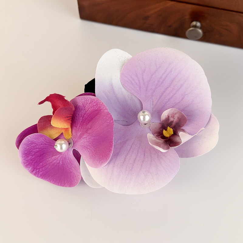 女性用バタフライオーキッドヘアクロー,ボヘミアンクリップ,花 - Travel Accessories Kit のレビューと価格