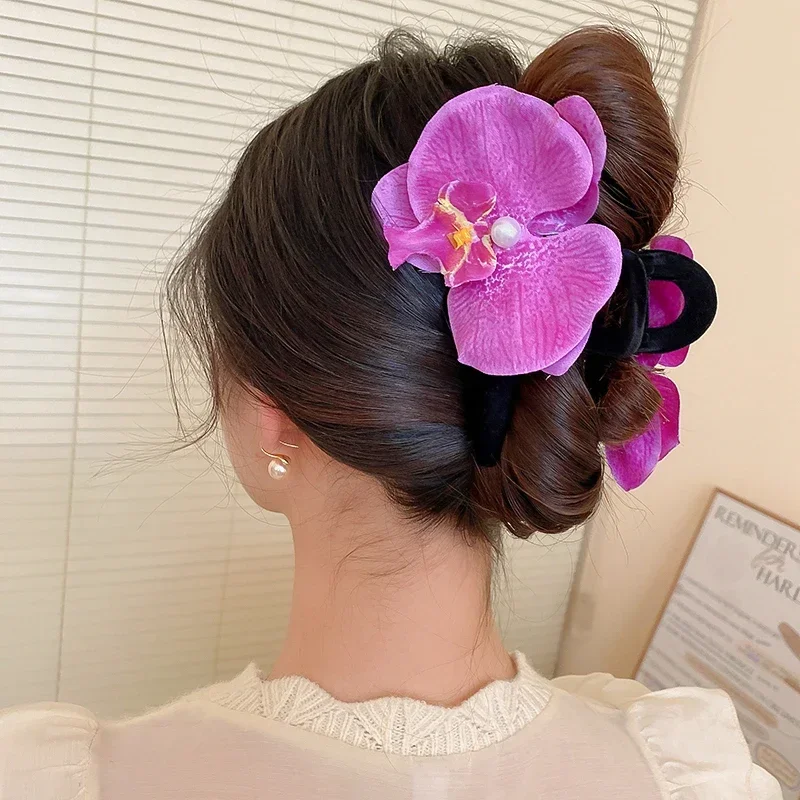 女性用バタフライオーキッドヘアクロー,ボヘミアンクリップ,花 - Travel Accessories Kit のレビューと価格