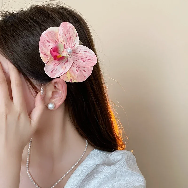 女性用バタフライオーキッドヘアクロー,ボヘミアンクリップ,花 - Travel Accessories Kit のレビューと価格