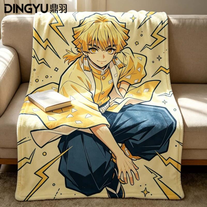 アニメデーモンスレイヤーフランネルブランケット薄型ポータブル - Travel Accessories As Gifts のレビューと価格
