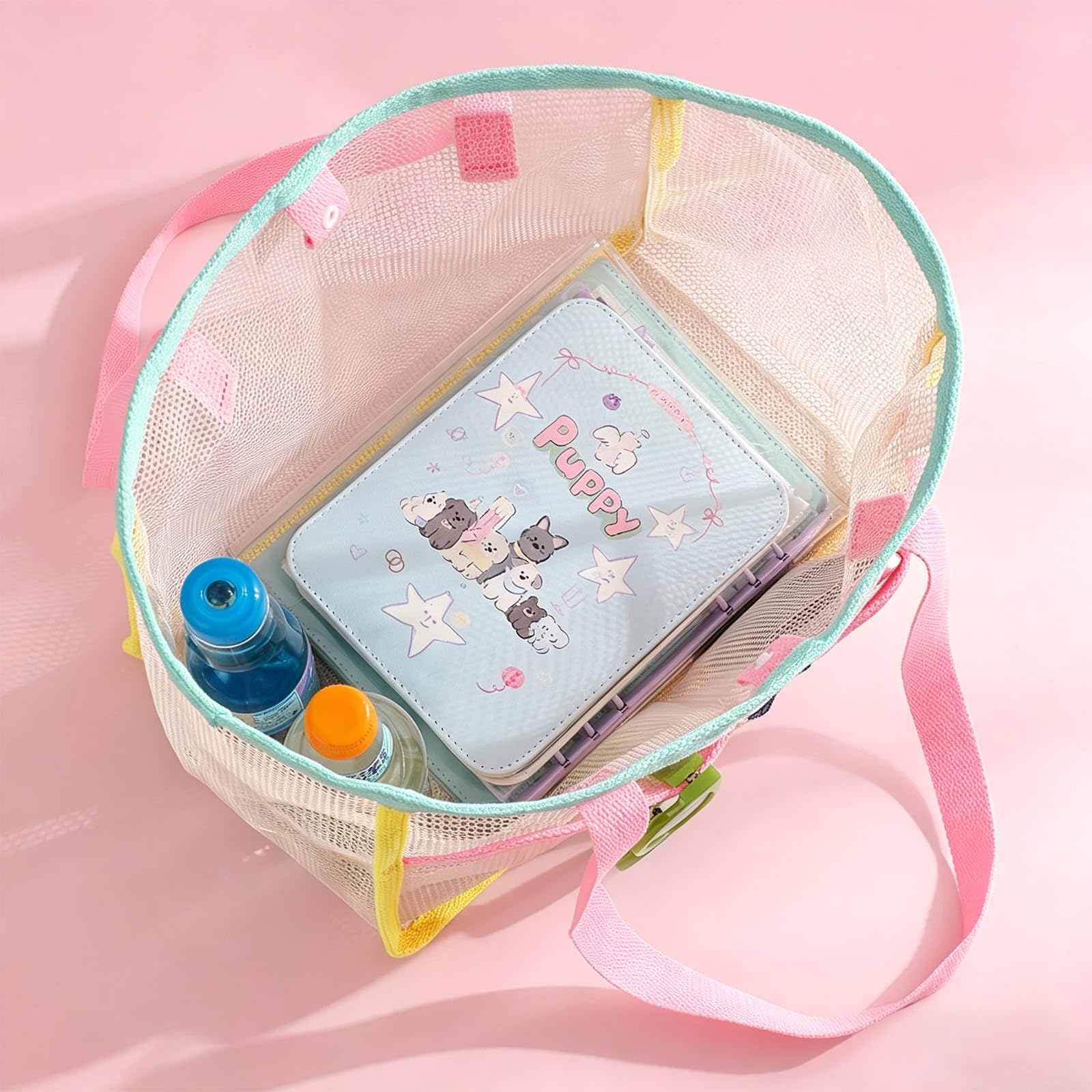 女性用ビーチバッグ カラフルな折りたたみ式ネットサンドトート - Travel Accessories Bag のレビューと価格