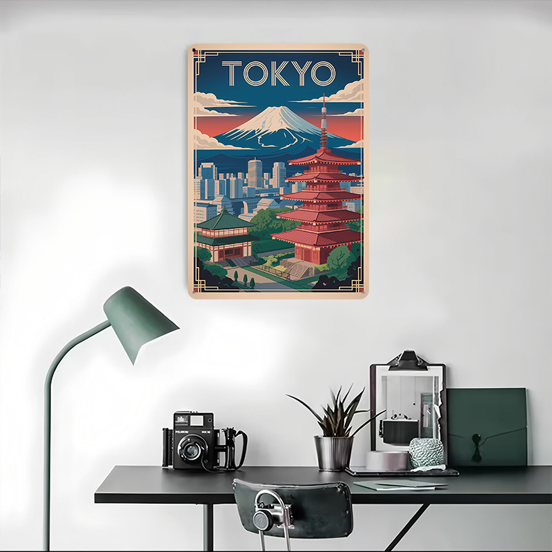 東京旅行と富士山メタルポスター、カスタムウォールアート、レト - Travel Accessories For Europe のレビューと価格