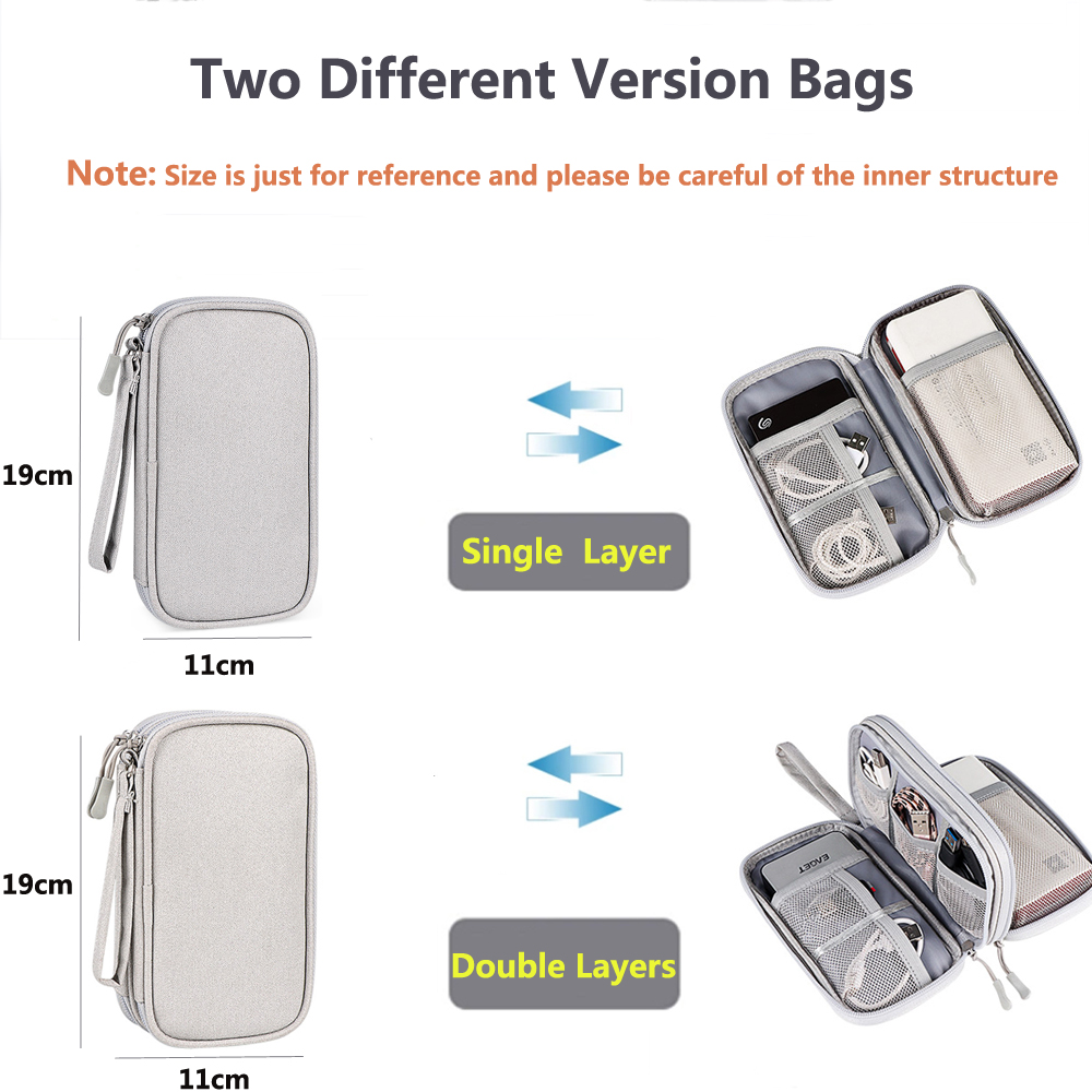 多機能メイクアップバッグケーブルイヤホンアクセサリー収納バッ - Travel Accessories Organizer Case のレビューと価格