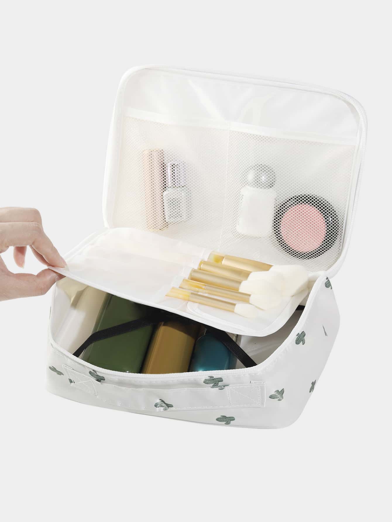 1 個サボテンプリント防水化粧品バッグポータブルハンドヘルド - Travel Accessories Organizer Case のレビューと価格