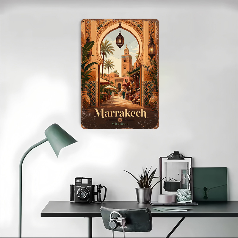 マラケシュ モロッコ旅行メタルポスター ファンや愛好家への完 - Travel Accessories For Europe のレビューと価格