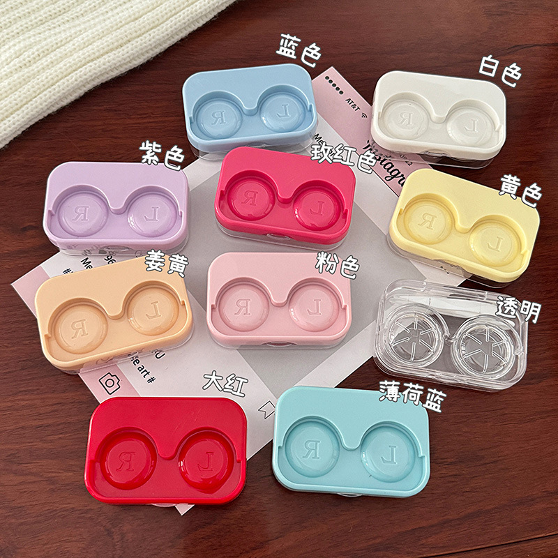 ポータブルミニコンタクトレンズケースマルチカラー透明キャンデ - Travel Video Accessories のレビューと価格