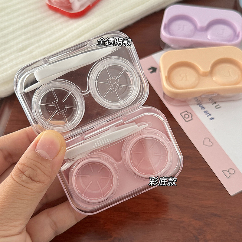 ポータブルミニコンタクトレンズケースマルチカラー透明キャンデ - Travel Video Accessories のレビューと価格