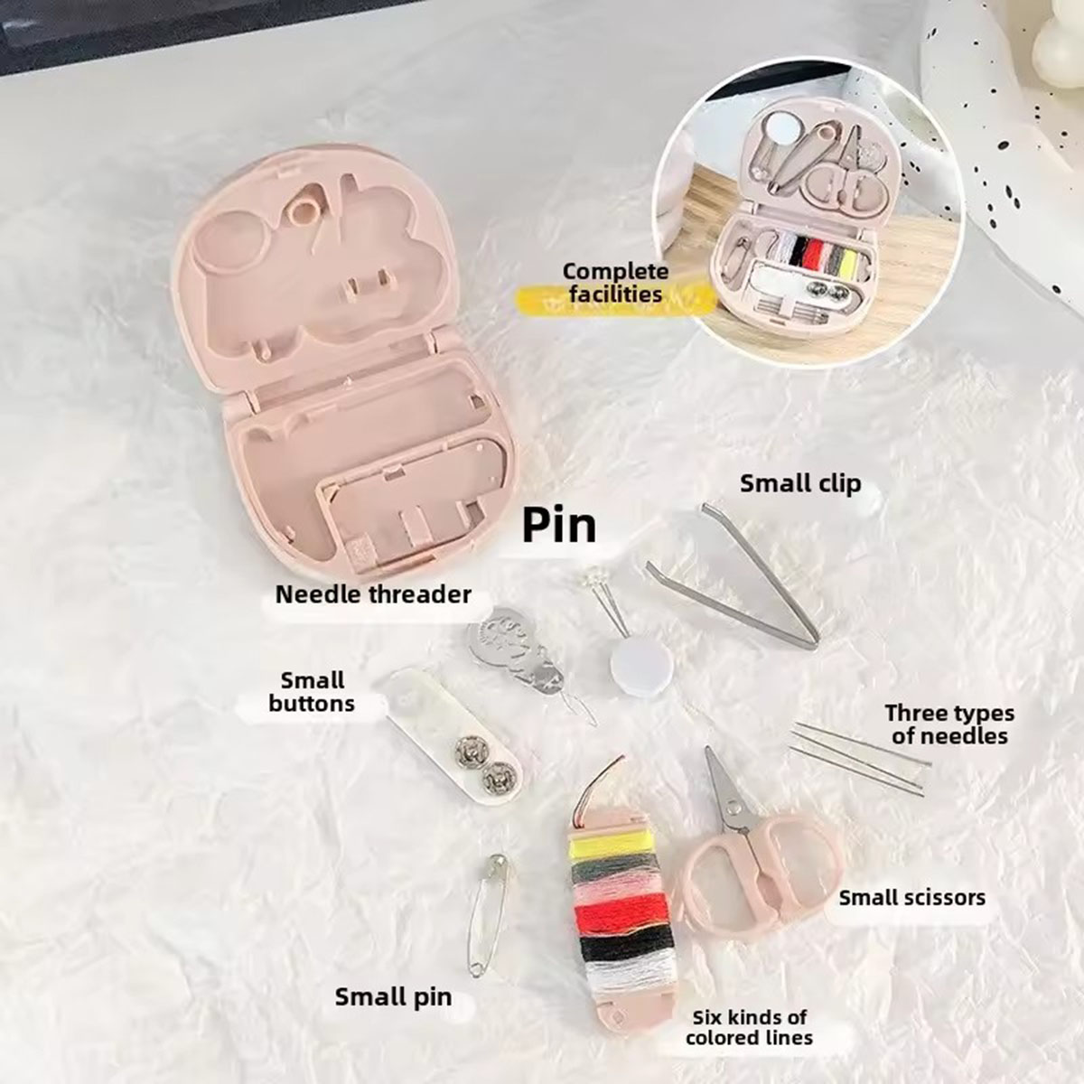 ミニ手動ミシンキット ポータブル旅行用裁縫ツール 旅行用裁縫 - Travel Accessories Kit For Women のレビューと価格