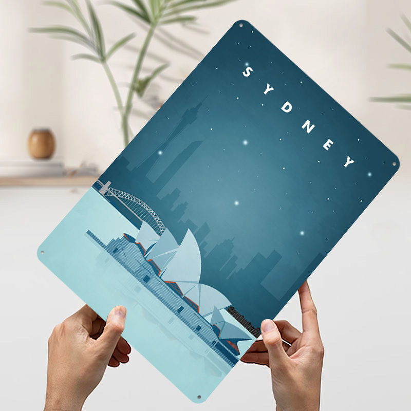 シドニー旅行ポスター カスタマイズされたヴィンテージメタルサ - Travel Accessories For Europe のレビューと価格