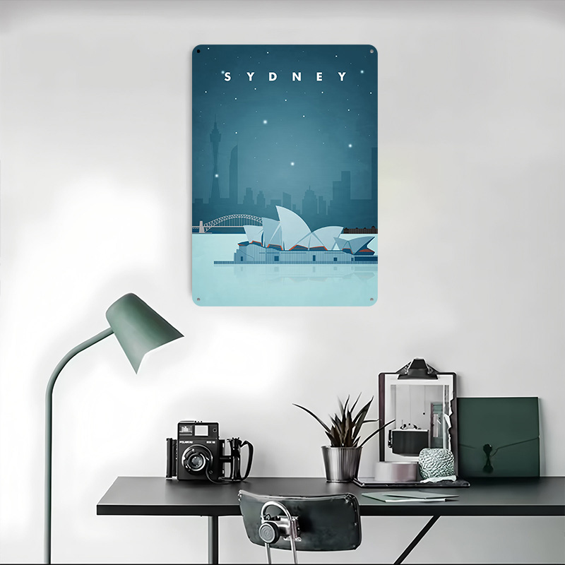 シドニー旅行ポスター カスタマイズされたヴィンテージメタルサ - Travel Accessories For Europe のレビューと価格