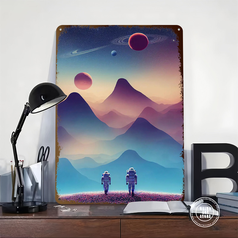 宇宙飛行士旅行ポスター カスタマイズされたヴィンテージメタル - Travel Accessories For Europe のレビューと価格