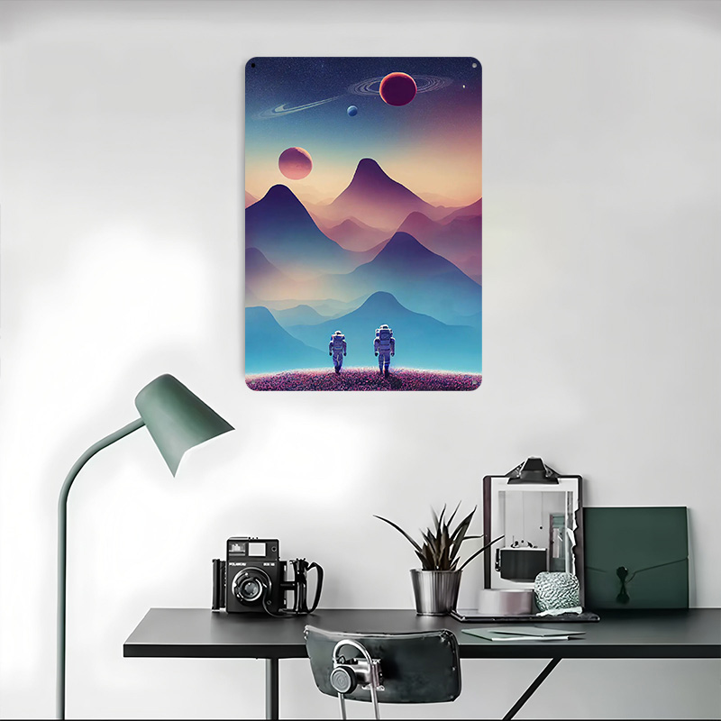 宇宙飛行士旅行ポスター カスタマイズされたヴィンテージメタル - Travel Accessories For Europe のレビューと価格